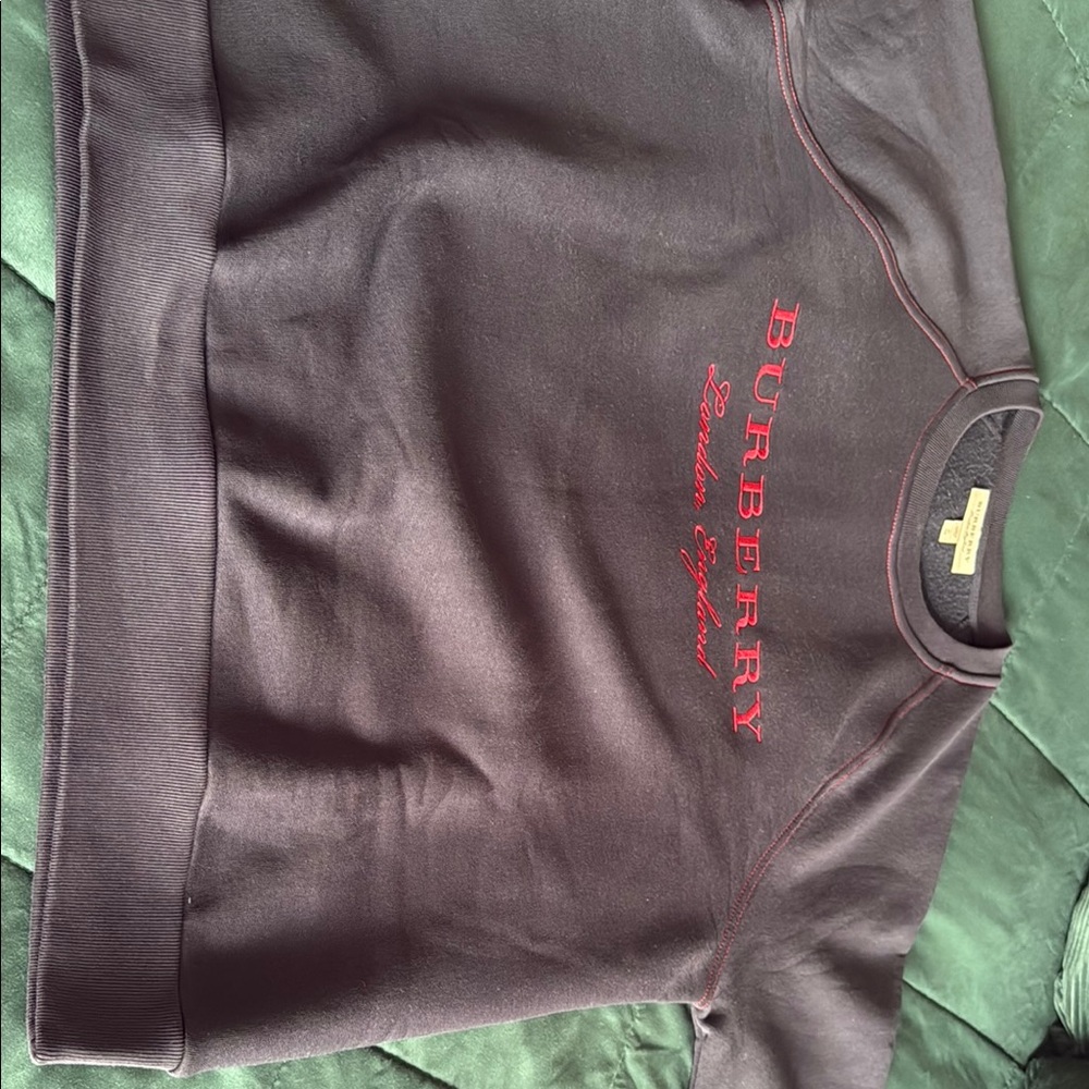 Burberry Dark Gray Sweatshirt with Red Logo